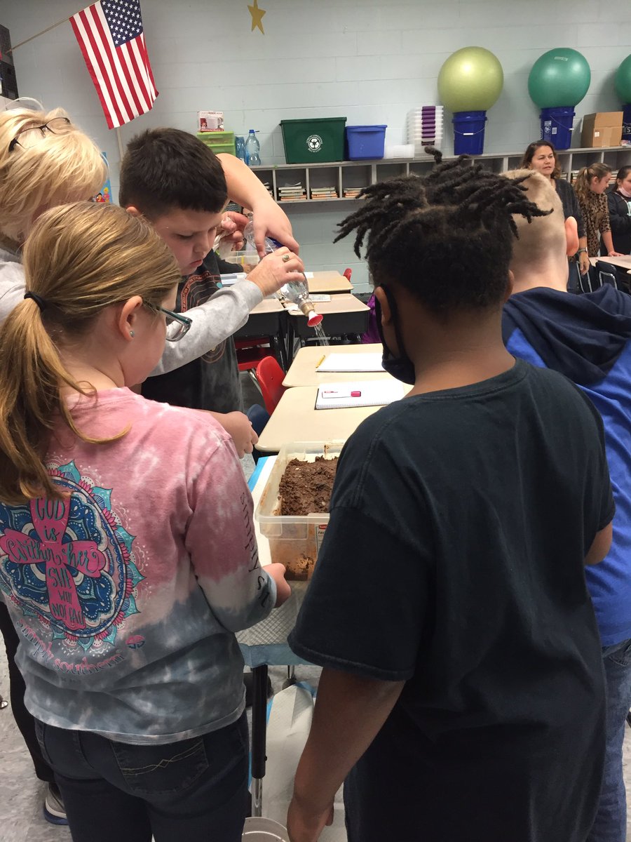 These 4th grade students loved their hands-on science lesson about soil erosion and precipitation.