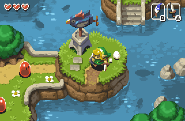 Link's Awakening pixel art 8-bit scene painting by thepixeldad