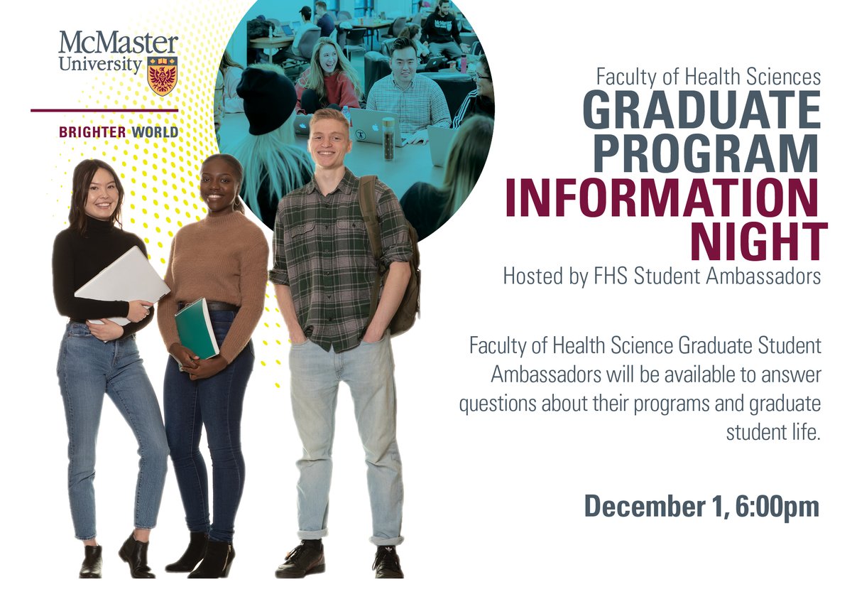 Interested in grad school? Info session run by students for students - December 1st! 
fhs.mcmaster.ca/grad/events.ht…