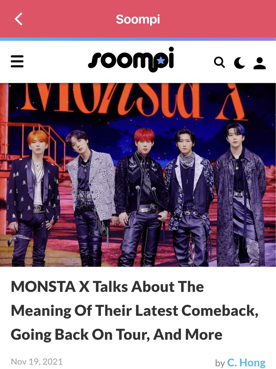 theQoos_'s tweet photo. [K-Pop NEWS] DAILY RECAP | 11/19/21

[News/soompi] MONSTA X Talks About The Meaning Of Their Latest Comeback, Going Back On Tour 

"...we wanted to prove with this album that this was our signature energy and dynamism."
#MONSTA_X #MONSTAX_RushHour
More📲: https://t.co/vo6h4evFt4 https://t.co/BVYe3Ie0Hh