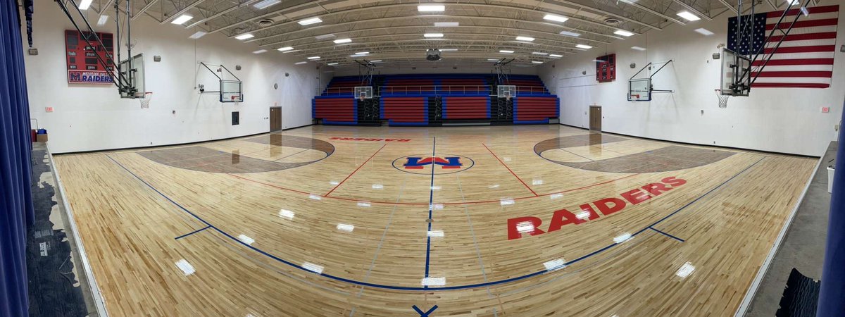 The gym renovation is moving in the right direction. The floor is now in the final stages of completion. When the floor has cured, the remaining details will be completed.  A shoutout to Southwest Roughriders who hosted the JH Wrestling Meet for us today. @CoachRogge@CoachHelberg