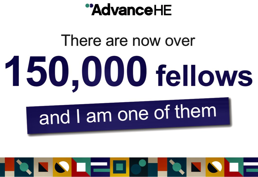 CaraClarke's tweet photo. .@AdvanceHE is celebrating having awarded 150,000 fellowships. Having gained #FHEA in 2019 I’ve since mentored 5 colleagues through the process. It’s something I really enjoy - more than going through it myself! 😁 #HigherEd #Fellowship https://t.co/6DlZlmvjDj