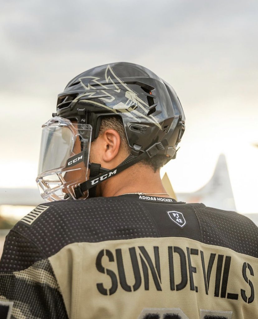spittinchiclets's tweet photo. The @SunDevilHockey first ever military jerseys are here and they are cleannn🔥🔥🔥

(📸: @SunDevilHockey) https://t.co/sFoDhZT0Wx