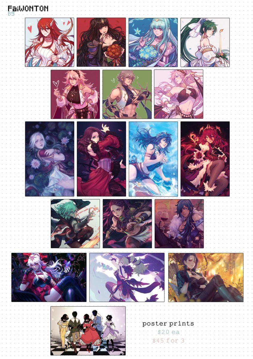 The paper goods (Tai's waiting for at least one Shadows House fan to show up pls come make her weekend)
Grima Tiki + Shadows House prints are available in holographic paper!!! (only 5 copies tho heh)