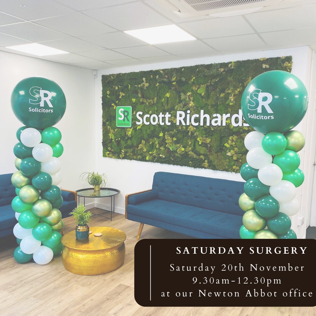 ScottRichardsSR's tweet photo. Out & about in Newton Abbot this Saturday?
Have a legal query?
Pop in to see Jasmine, Camille & Laura - no appointment necessary! ๐ค
#Saturdaysurgery #NewtonAbbot https://t.co/LVEg2izvtJ