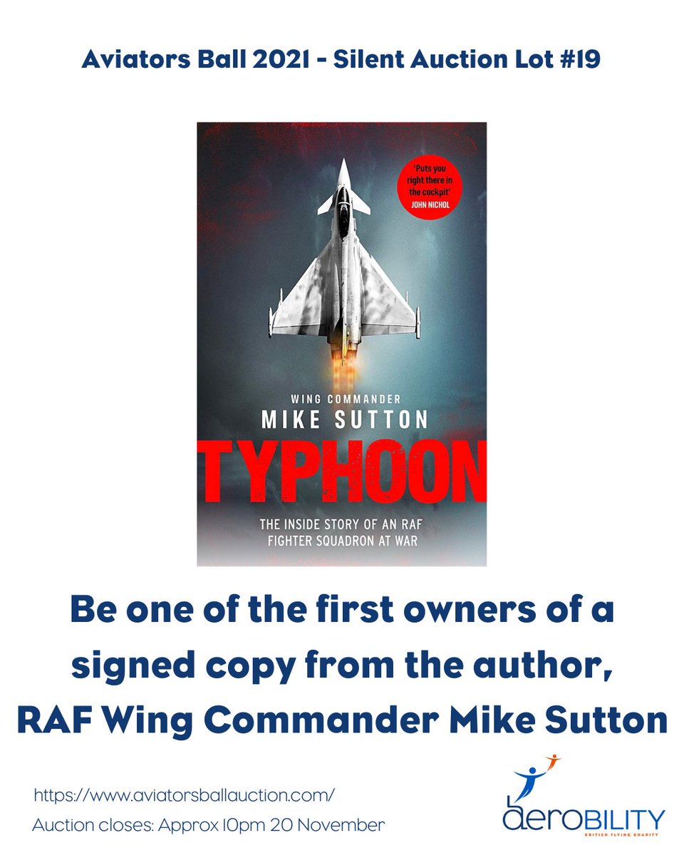 Aerobility's tweet photo. Read all about it! RAF Wing Commander Mike Sutton AKA @mike_sooty is giving one lucky bidder the chance to get their hands on a signed copy of his book before it hits the shops #TyphoonBook #MikeSutton #RAF https://t.co/iefCAOhhxy