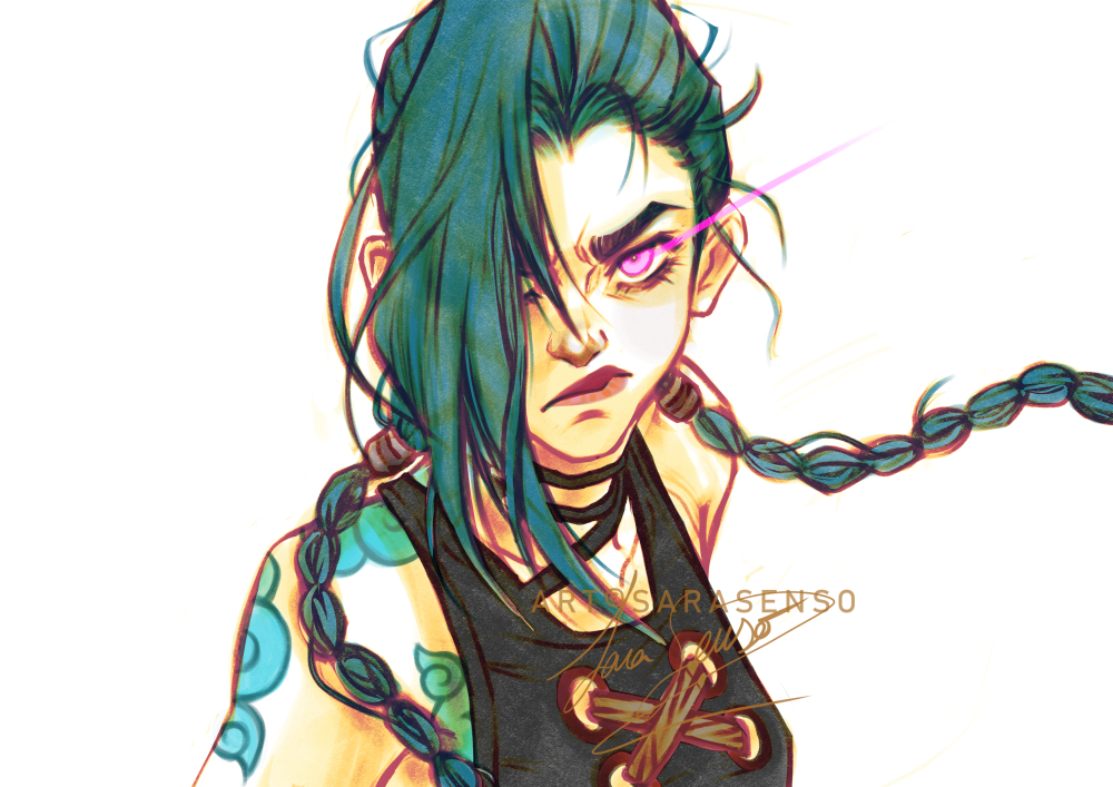 Fanart #Jinx #Arcane #ArtofArcane.
Ilustración en colaboración con <a href="/NikuMayCry/">EDEN | Niku</a> quien ha hecho este espectacular fondo! Os dejo las dos versiones!
---
Illustration in collaboration with <a href="/NikuMayCry/">EDEN | Niku</a> who has made this spectacular background! Here are the two versions!