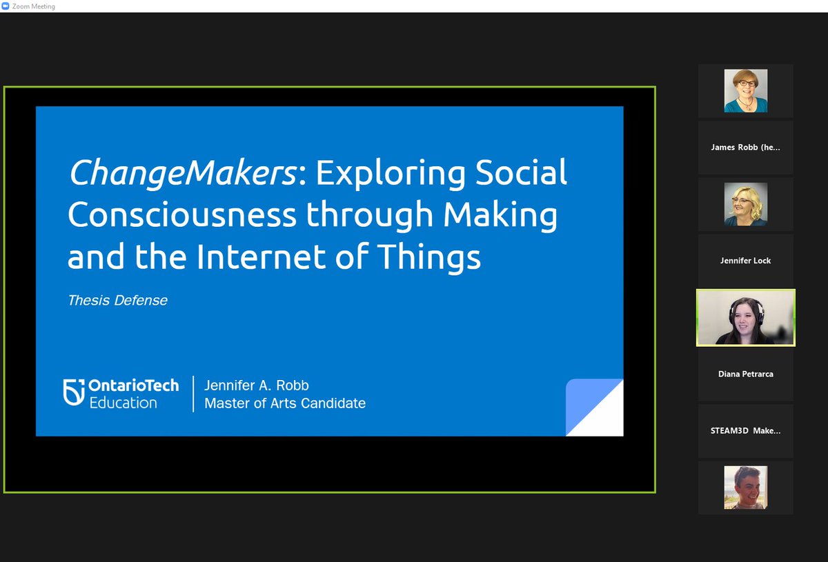 _JenniferRobb's tweet photo. Beyond excited to report that I have successfully defended my Master's thesis! So grateful to my committee and to all of my amazing lab colleagues that showed up to support. 💜 🥳 So, uh... now what? 
#OntarioTech @OT_FEDgrad https://t.co/5OidBnK3iy