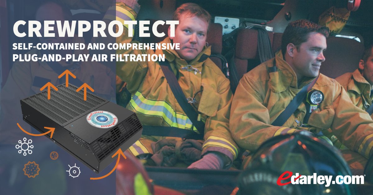 edarley's tweet photo. Filter particulates, viruses, bacteria and mold out of your new or existing apparatus with the CrewProtect Multi-Threat Air Filtration powered by PuraShield. Start removing odors, carcinogens, contaminants, and VOCs from your fleet here: https://t.co/jaFc0bwxLa
#firefightersafety https://t.co/DSnOS5LzCO