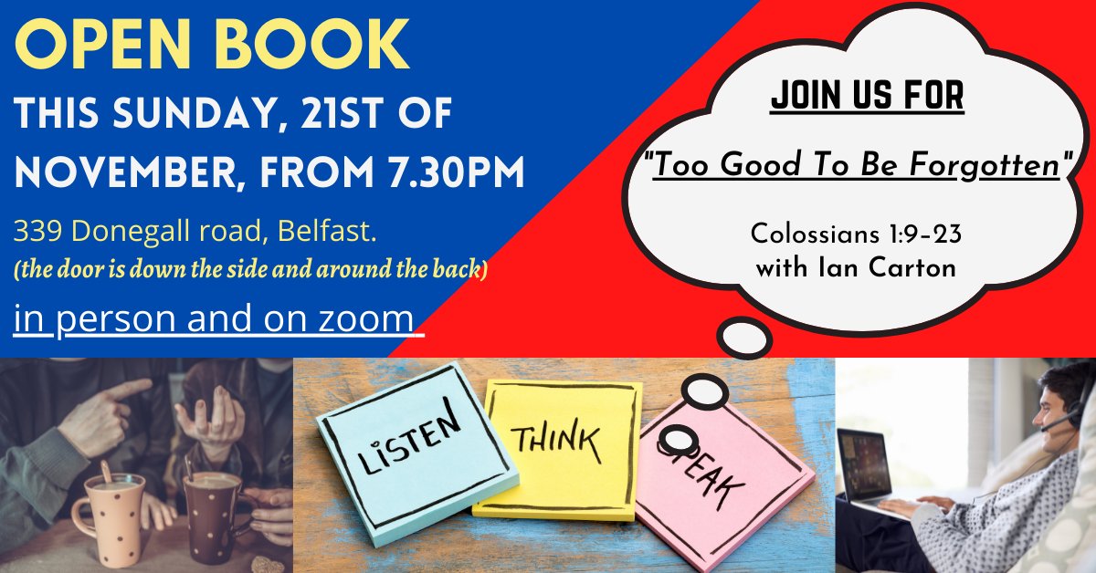 LeftSideUpNI's tweet image. Hi again, i hope you are able to join us on Sunday the 21st of November to look at another fabulous passage in the bible.  This week we will be looking at Colossians 1:9-23.  There is plenty of spectacularly good news here, but also a few bones to chew on as well.