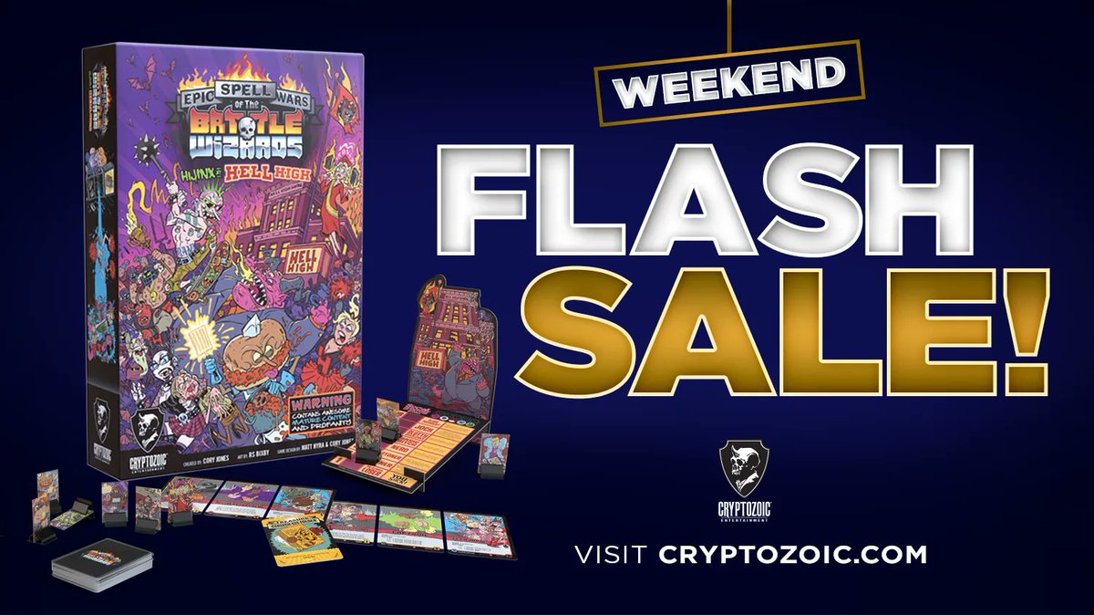 epicspellwars's tweet photo. FLASH SALE! 🚨🚨 Epic Spell Wars of the Battle Wizards: Hijnx at Hell High is 15% off this Friday through Sunday ONLY!! Don't miss out on all the EPIC action! 

https://t.co/fSxWdTBonE https://t.co/jcBZW3G4at