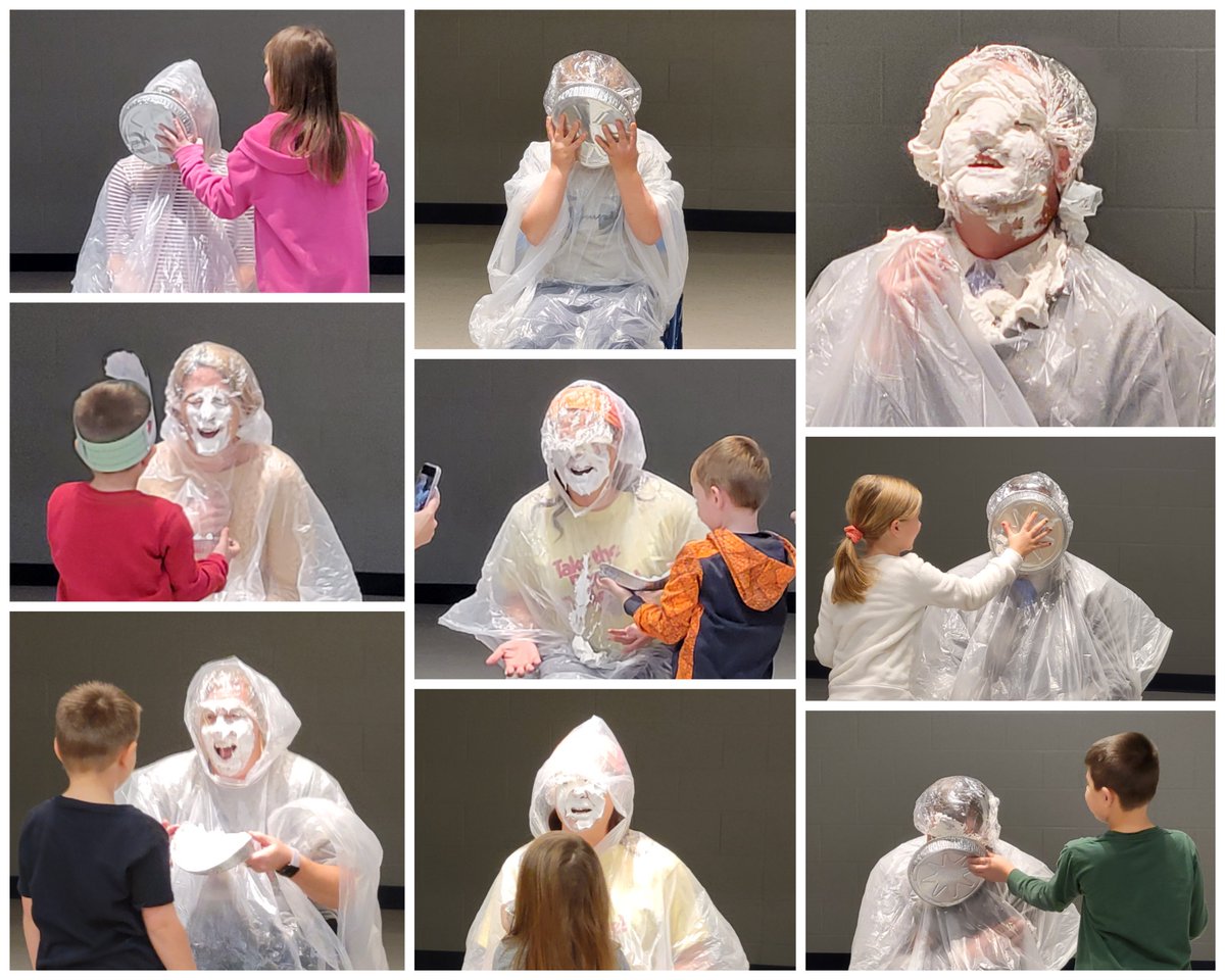 The primary school participated in the Kids Heart Challenge, a program designed to raise money for the American Heart Association. The students and families raised $5,416.

On Thursday, students that raised the most money got to smash a pie in a teacher's face.
