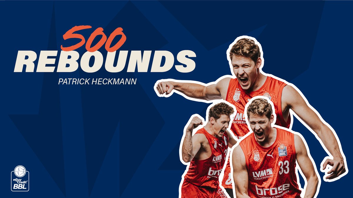 easyCreditBBL's tweet photo. MILESTONE: Bevor es nächste Woche zum DBB-Team geht, knackt Patrick #Heckmann noch schnell einen Meilenstein. Der Nationalspieler sammelte soeben seinen 500. Rebound in der #easycreditbbl. Wir sagen Glückwunsch und auf viele weitere! 🙌🥳 #welcometowow https://t.co/bc0SyGCYiA