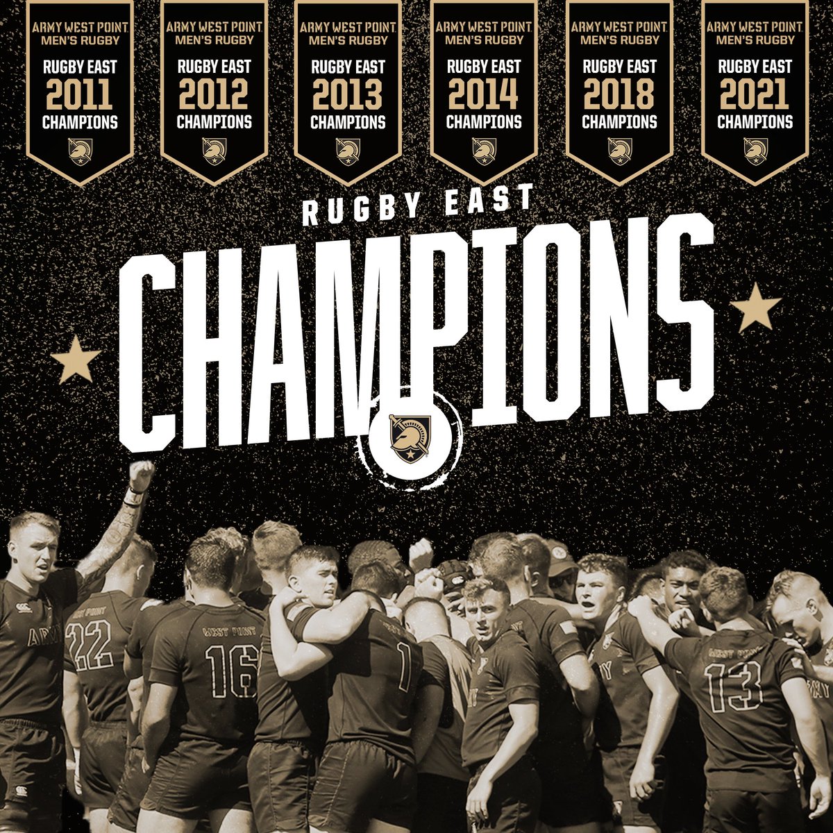 ⚔️ Black Knights ⚔️
🤝 Brothers 🤝
🏆 𝐂𝐇𝐀𝐌𝐏𝐈𝐎𝐍𝐒 🏆

For the sixth time in the past ten years, Army men's rugby has been crowned as the Rugby East Champion 
👏👏👏

#GoArmy