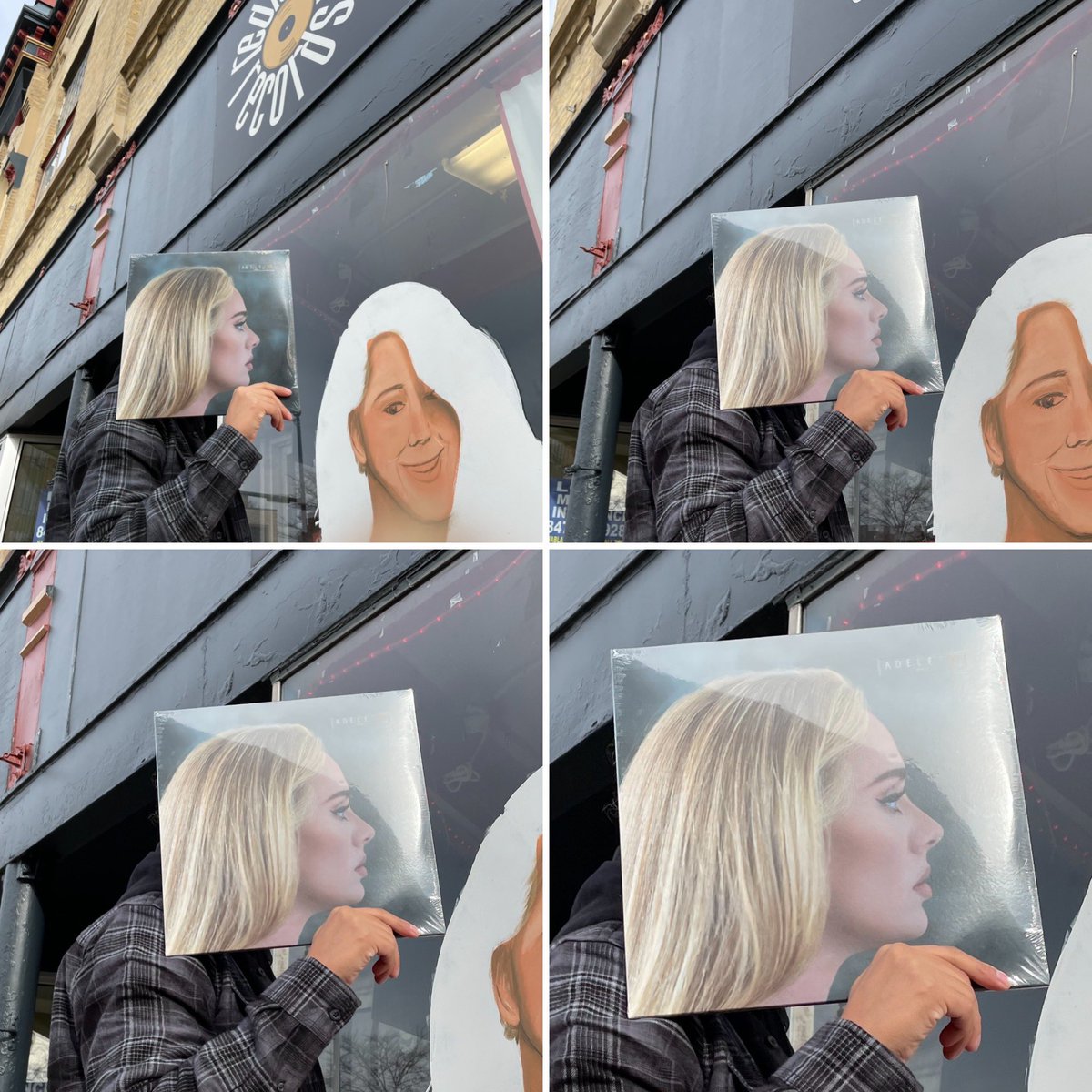 RedscvrRecords's tweet photo. New window art and new @Adele !!!

#recordface #recordfacefriday 

Follow and support Javi Azuna on IG at [@]azuna_artz

Buy Adele and other fine LPs at your local record shop. https://t.co/ku8RZD4n7T