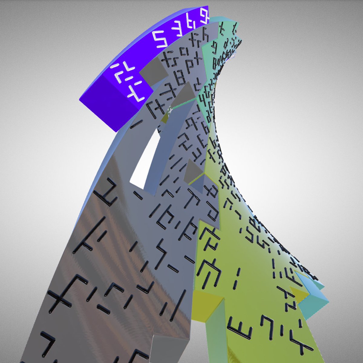 JBilatz's tweet photo. #3D Format Minted, #new on @KnownOrigin_io!:
Part of Void 11_d7
by @jbilatz
1 of 1 • Now Available for Ξ 0.3
https://t.co/fxXju1chgp
#cryptoart #NFT #cryptoartist #ETH #generative #asemic #writing #partsofvoid #algorithmic #3dmodel #processing #blender #glb https://t.co/eLj7Ti6eGI