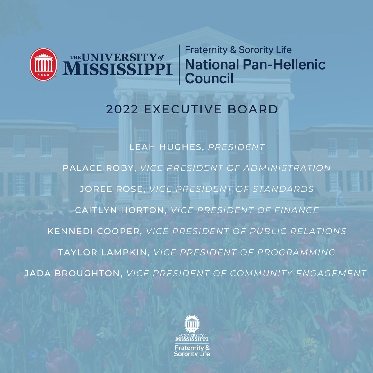 FSL Update: Congratulations to the newly elected <a href="/UM_NPHC/">University of Mississippi NPHC</a> Executive Board! 🎉

We look forward to seeing your impact on campus and beyond! #FSLatTheFlagship