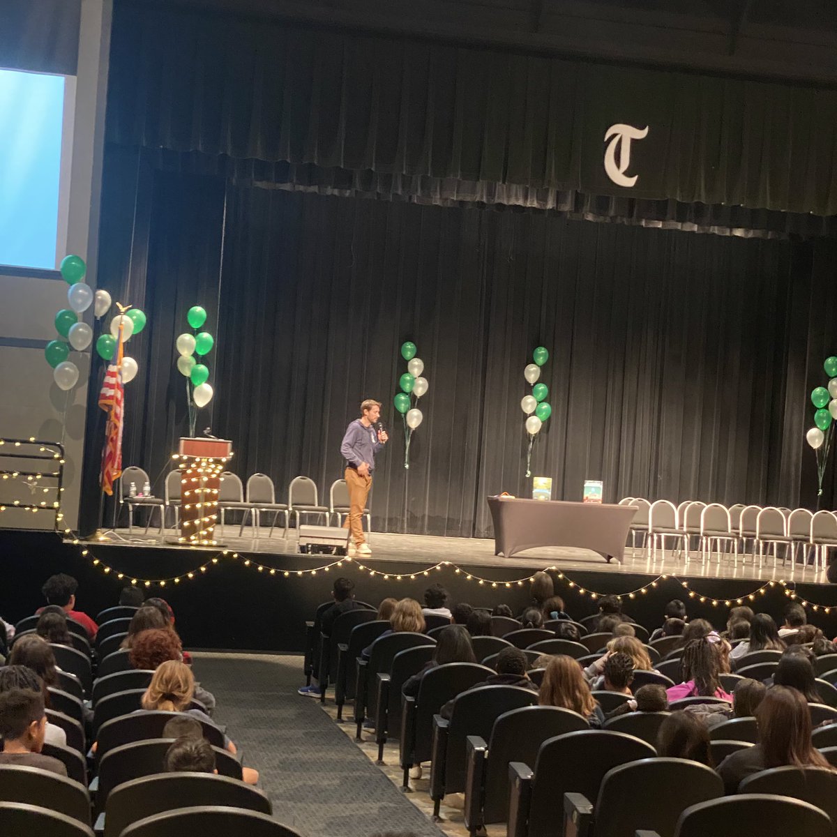 Fourth and fifth graders were able to hear from author, Brandon Satrom this afternoon, and learn all about the writing process. <a href="/taylorducks/">Taylor ISD</a> #ThisIsTaylorISD