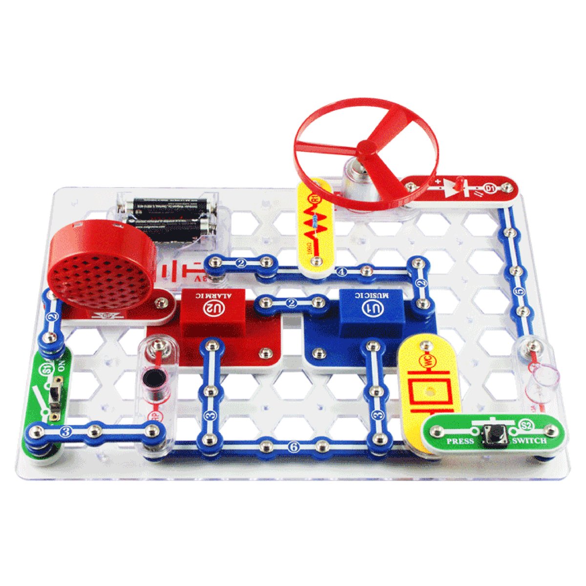 Snap Circuits teaches basic engineering, electronics and circuitry concepts by using building components with snaps to assemble electronic circuits on a simple “rows-and-columns” base grid. #snapcircuits #learnbydoing ow.ly/nv3R50GShYY