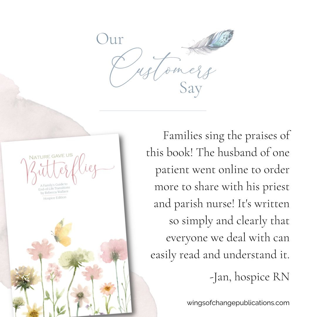 Nature Gave Us Butterflies has provided healthcare workers with publications to gently educate patients and families. You teach, we reinforce your teaching with the same compassion you convey. Explore Nature Gave Us Butterflies here: bit.ly/2YYXOkP

#endoflife #hospice