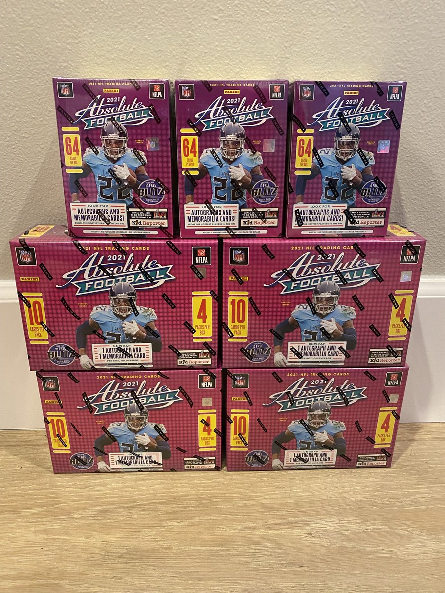 imperiumcard's tweet photo. UPDATE: LETS GET THIS FILLED

🚨Absolute Mixer PYT #4🚨 

4 Absolute Megas
3 Absolute Blasters

4 autos
4 Mem
352 total cards
Kaboom hunting

SHIPPING INCLUDED. Teams start at $10

Only 16 spots left

Breaks TODAY! 
@HobbyConnector @sports_sell https://t.co/jW7WUBnpqK