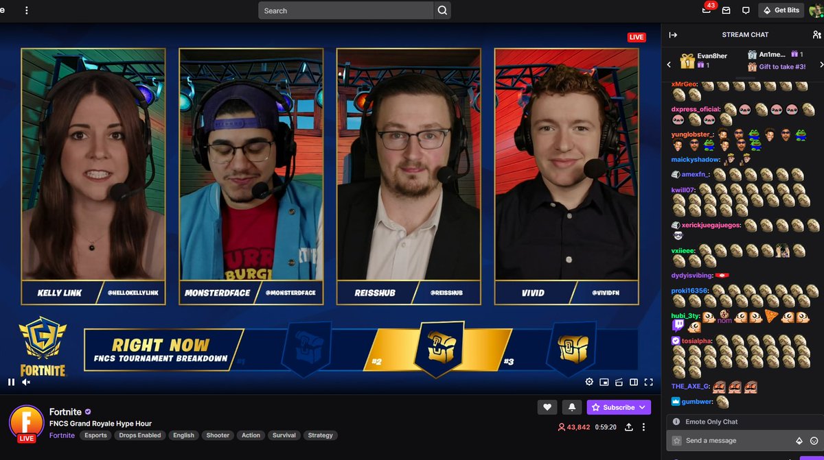 load up the fortnite stream for 1 second and this is the chat 😭