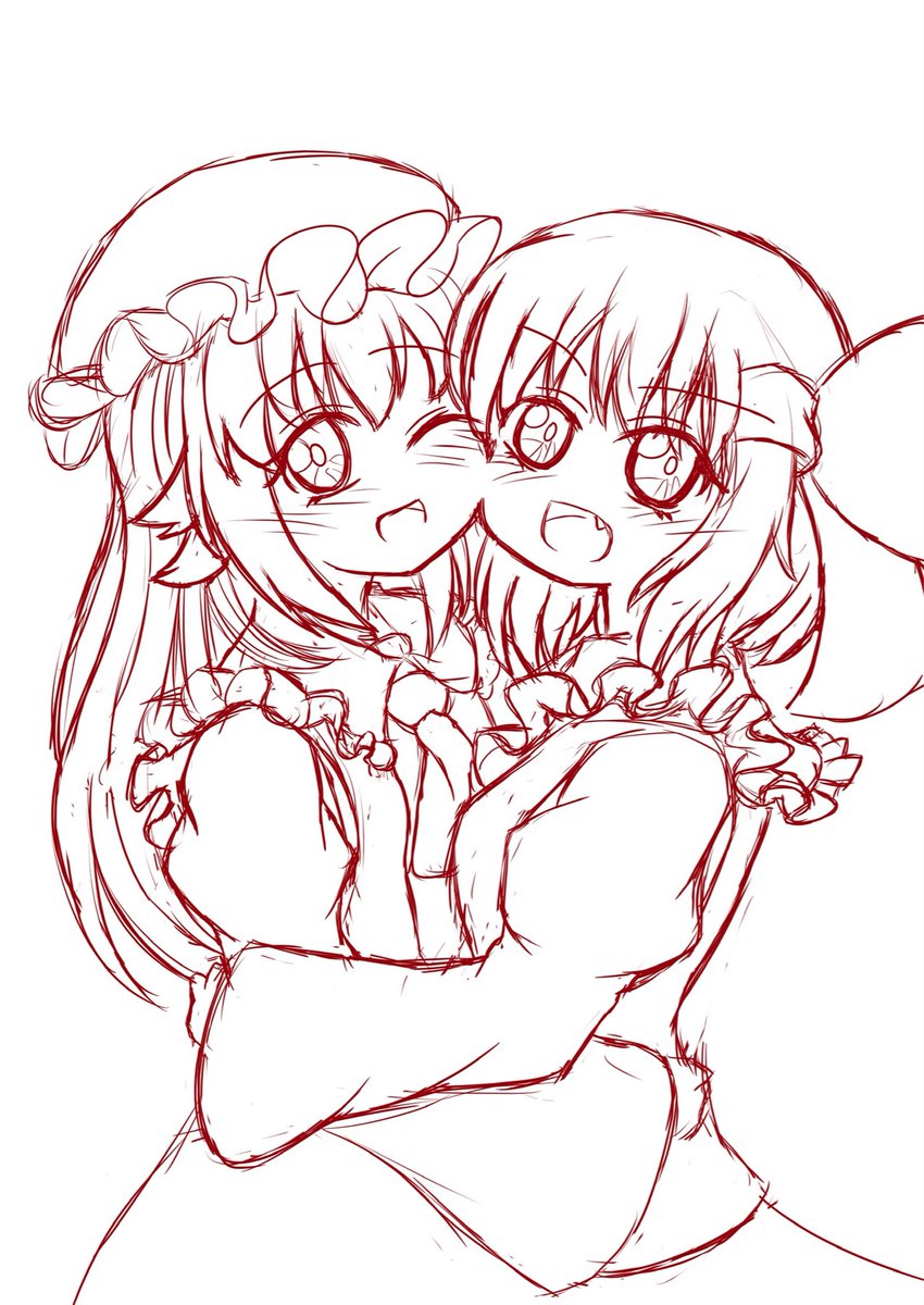ルーミア(東方プロジェクト) 「ソフィアちゃんとベースになったルーミアちゃん 」|タタラガミのイラスト