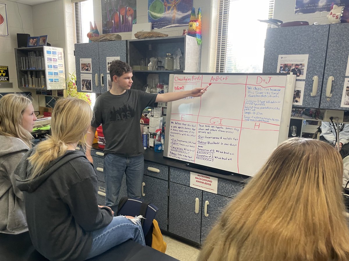 scipats's tweet photo. Biology students lead argumentation sessions on the challenges associated with bird classification in the United States. They constructed explanations, argued from evidence, and communicated their information. https://t.co/ZBkXfMoCqK