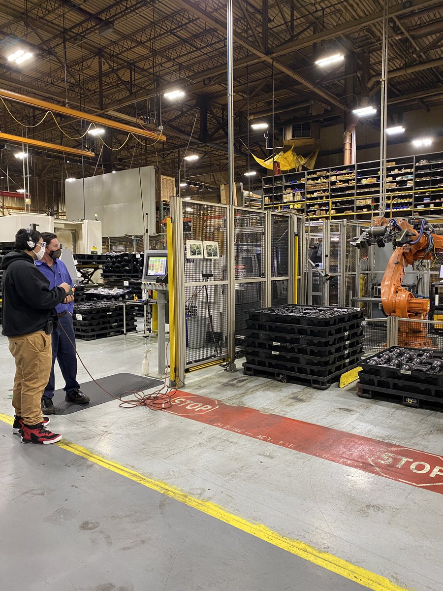 HCPSNCCTE's tweet photo. Another AMAZING day touring our #MadeInHendersonCounty Partners!  Students were so excited to learn about apprenticeship opportunities at @WestRock, @Meritor, and #GFLinamar.  And we even got to play with the robots!  @HCPSNC @BlueRidgeCC #GetPaidToLearn https://t.co/PArHwUVU3o