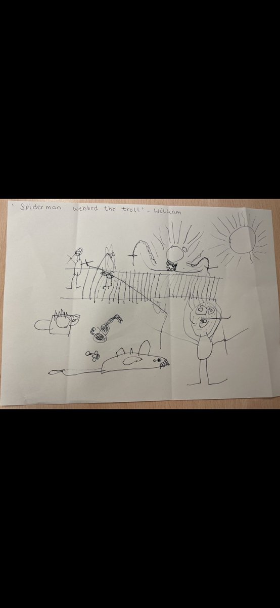 Primary 1 have loved learning and retelling the story ‘The Three Billy Goats Gruff.’ They worked hard to create their own ending to the story 😊 <a href="/Talk4Writing/">Talk for Writing</a> #TalkforWriting