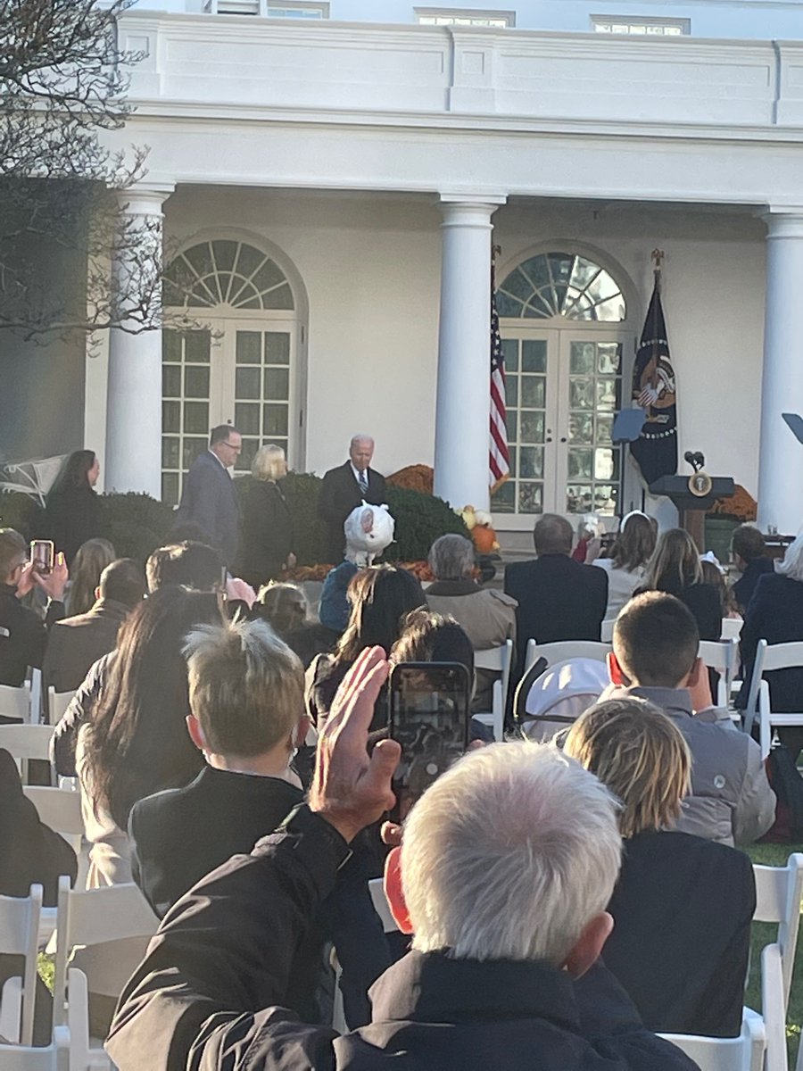 katierogers's tweet photo. President Biden: “I pardon you. I pardon you!” 
Peanut Butter: “Gobble” 

It’s official: Washington got 8 minutes of levity this year. https://t.co/ZgLz3UlVa1