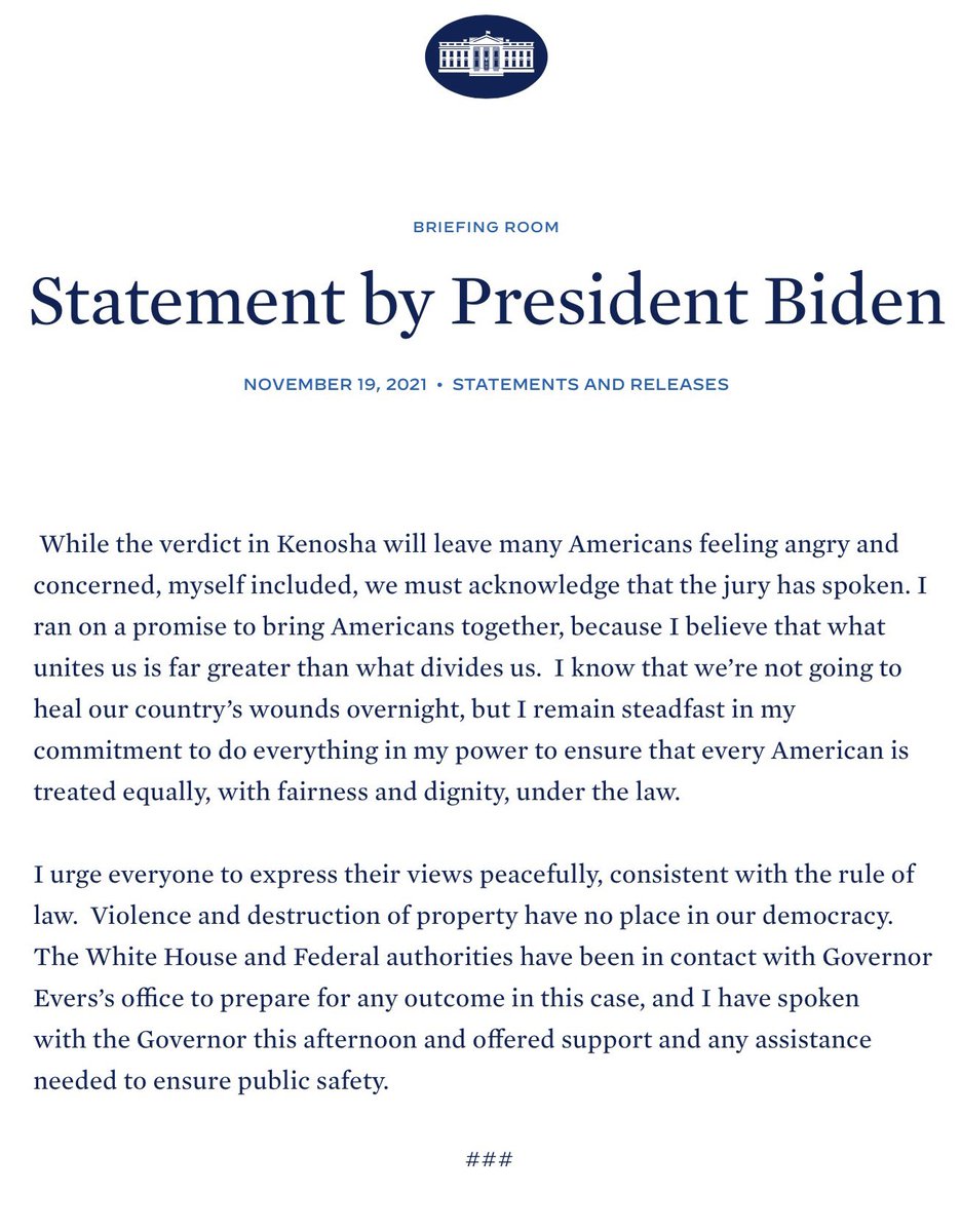 bennyjohnson's tweet image. Biden says not-guilty verdict in Rittenhouse trial makes him “angry and
concerned” in new statement