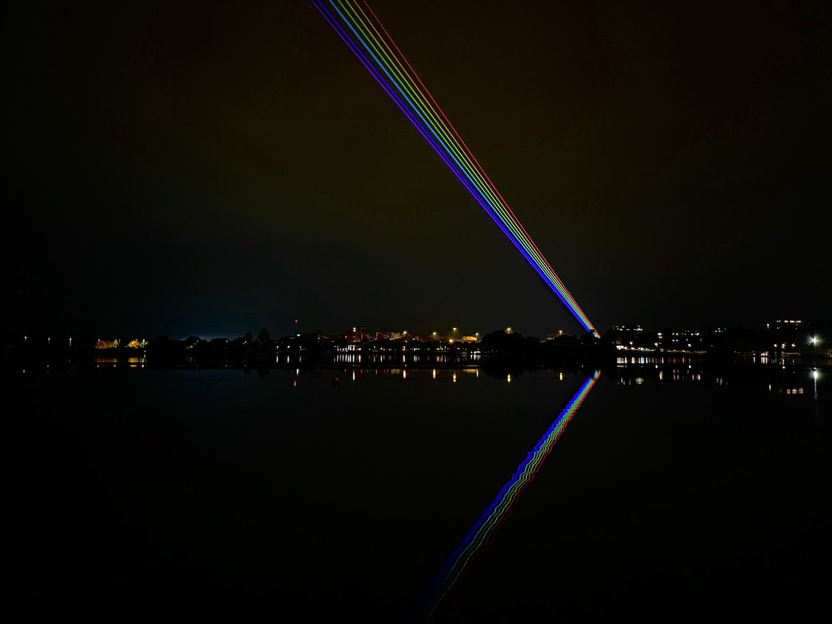 L4OATruthAngel's tweet photo. Wow! How beautiful is this Global Rainbow laser light installation by artist Yvette Mattern 🌈
#lighthousepoole #GlobalRainbow #poolepark #YvetteMattern #lookgortherainbow #poolerainbow https://t.co/JfFXbbREMc