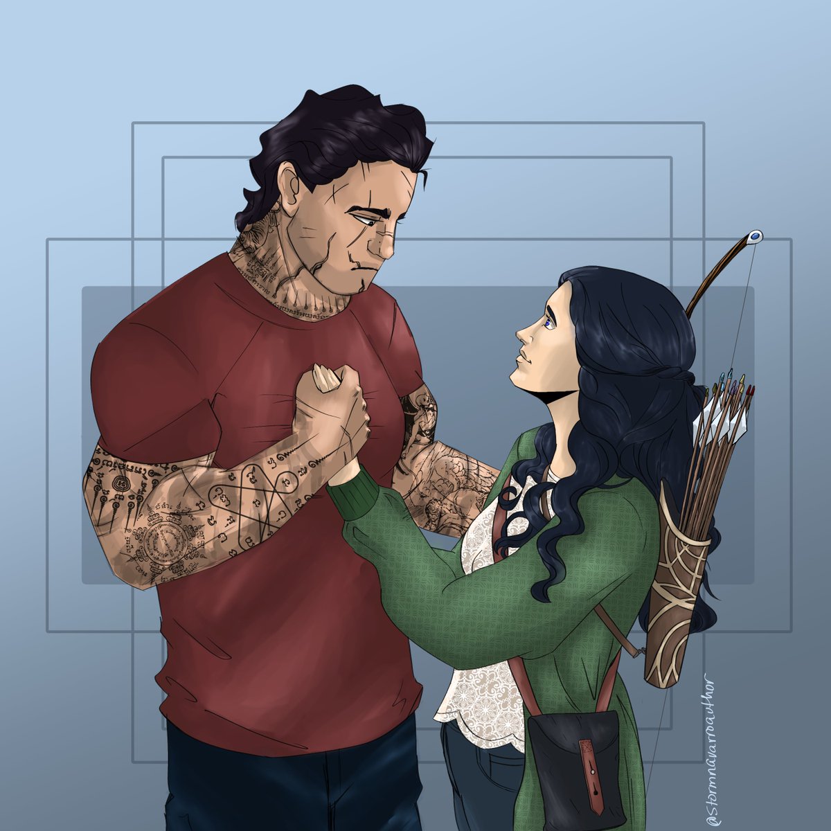 stormnavarro's tweet photo. commission of my character Ramiel from UNCHAINED DESIRE and a friend's oc Eve. Aren't they cute?? 🥰 #myart #commission #commissionedart #digitalart #digitalartist https://t.co/SAeBTyC0dp