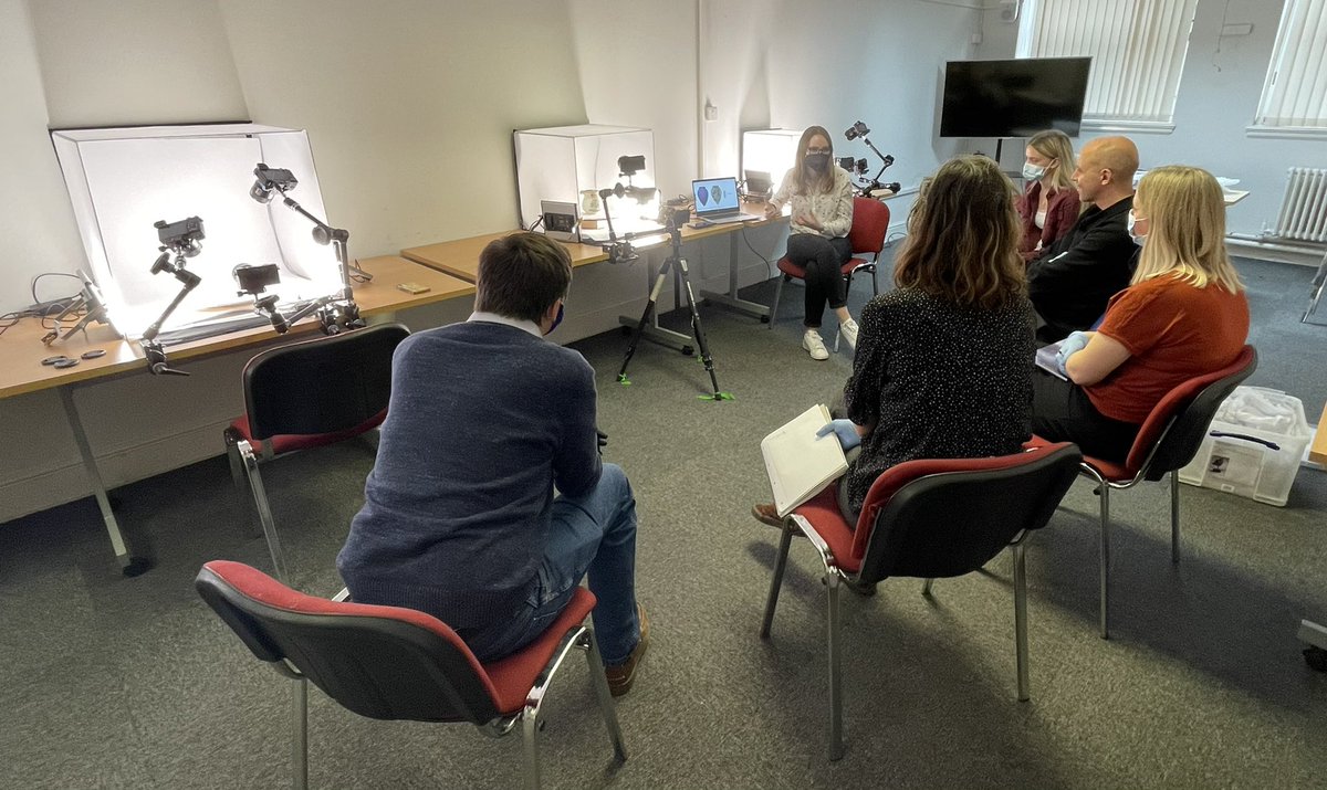 trumerz's tweet photo. Was great to welcome @charlottesrgnt and @ardern_hb &amp; team from @LivUni to @BoltonLMS today

They provided training to staff on how to do photogrammetry on objects from a variety of collections

…tortoises, memorial jugs and an ancient Egyptian lotus cup! https://t.co/8BHVi9852u