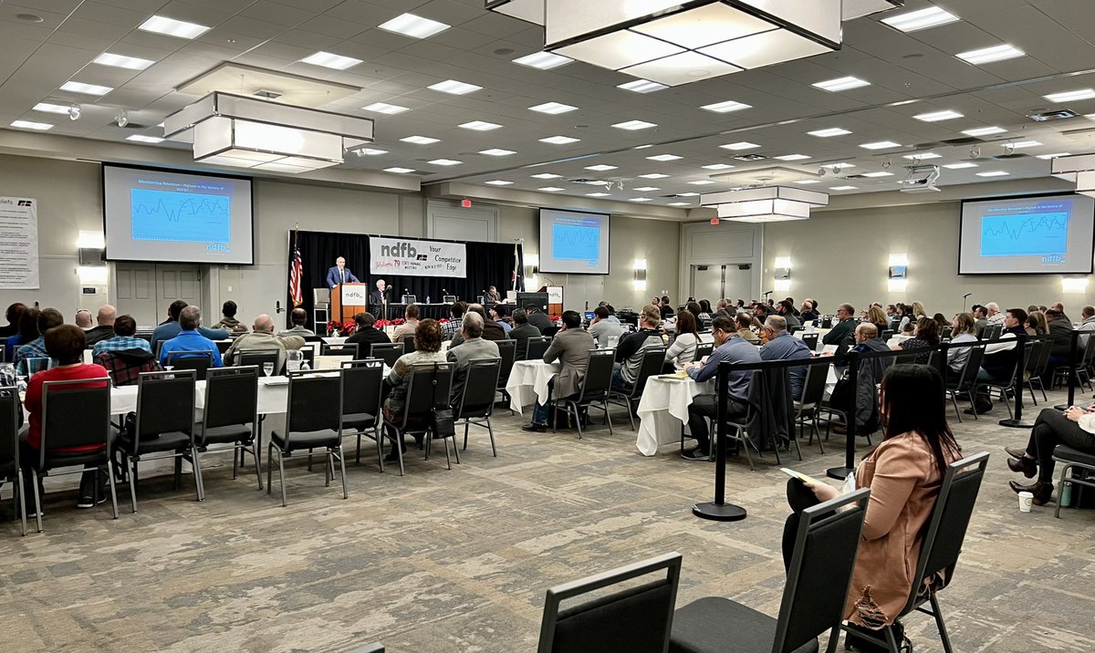 overby_ranch's tweet photo. The 79th @ndfb State Annual Meeting is officially underway! We’re celebrating 6 consecutive years of membership growth, approaching nearly 29,000 members. This is the 7th highest membership level in organization history. #yourcompetitiveedge #farmbureauproud https://t.co/Xubdngl00O