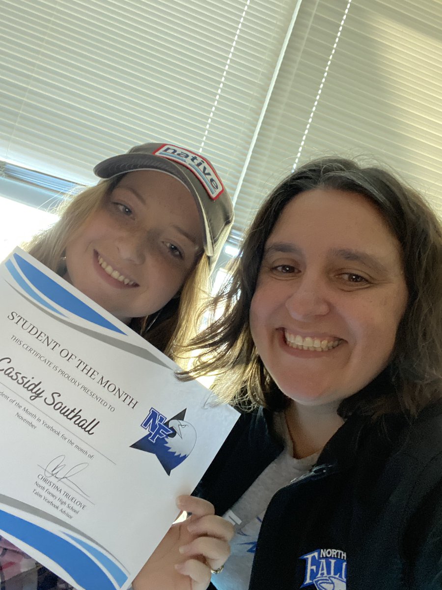 Congratulations to my awesome Students of the Month for November.
Print Shop: Kiley McDougal and Chloe Brockway. 
Yearbook: Cassidy Southall
Journalism: Makayla Stewart, Megan Hipp, and Angela Nguyen

North Forney High School #excellence #empower #educate