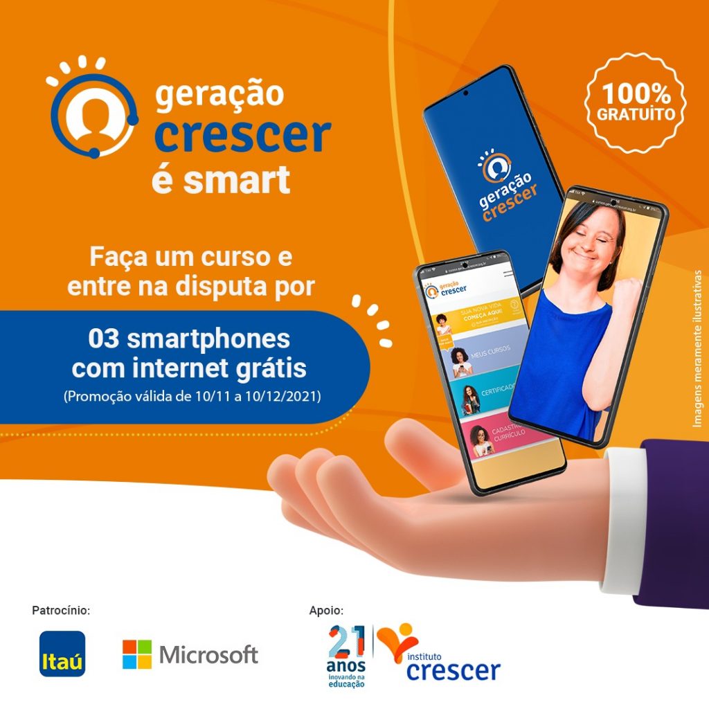 Para que você possa turbinar seu currículo e começar 2022 com o pé direito, participe do concurso cultural Geração Crescer é SMART! 

Os participantes concorrerão a três smartphones Samsung M12 e mais três meses de internet grátis.

Acesse o regulamento: bit.ly/32cvIUp
