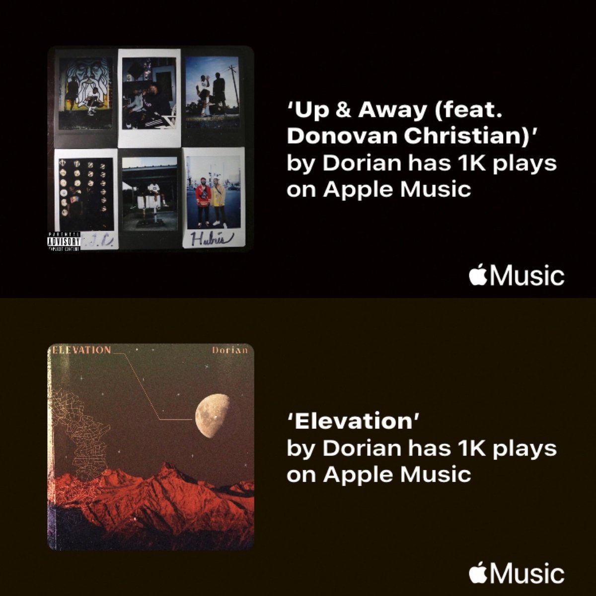dormurj's tweet photo. first song off the project finally hit 1k plays on apple music 2yrs later. hit it again in just 2mths with my first single. thank you 🙏🏾

just passed new milestones on @AppleMusic. thanks for listening!
https://t.co/GbhIE1L4II https://t.co/S6S3X4wzYg