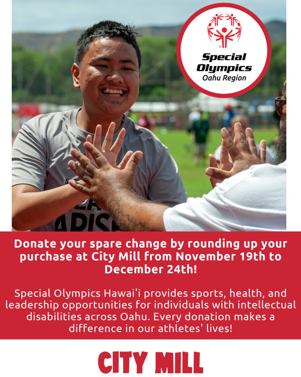 SOHawaii's tweet photo. This year @CityMill and Simply Home is raising funds for our #SpecialOlympicsOahu athletes through their Spare Change Campaign! When checking out at any #CityMill or #SimplyHome location, please consider donating your spare change to #SpecialOlympicsHawaii. #mahalo #support https://t.co/NqCHmr4aZf