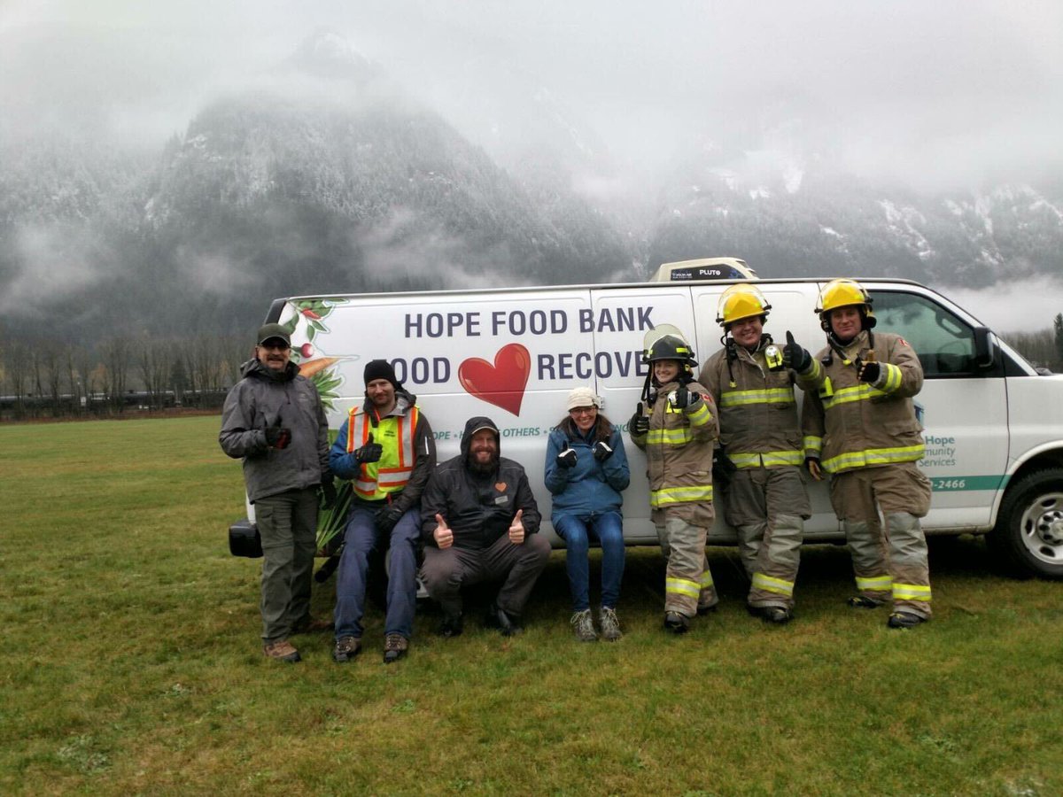 Yesterday we gave 5,000 lbs of food and supplies to Camp Hope and Hope Food Bank. We'd like to give a huge thank you to the first responders who came out to help us load the food, Contour Helicopters, and donors for making this possible. #BCFloods