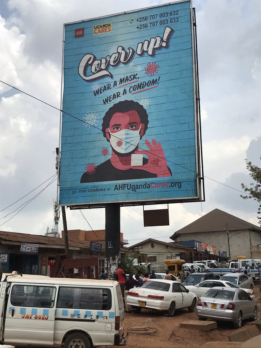 Interesting: a campaign combining #srhr and #Covid_19 mask usage in Kampala. I wonder if it was effective on either or both grounds ? <a href="/LizDavidBarrett/">Prof Liz David-Barrett</a> <a href="/MinorityAfrica/">Minority Africa</a> <a href="/CalebOkereke/">Caleb Somtochukwu Okereke</a>