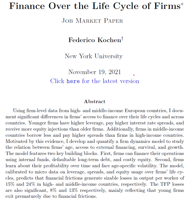 fkocheng's tweet photo. 1/8 Hi #EconTwitter 

I am on the #econjobmarket this year!

Does lack of financing force promising young firms to exit? In my #JMP, I argue that the answer is yes, and this is especially the case in developing countries.

Website: https://t.co/Lr3wJ09muF https://t.co/WMXtolkZcz