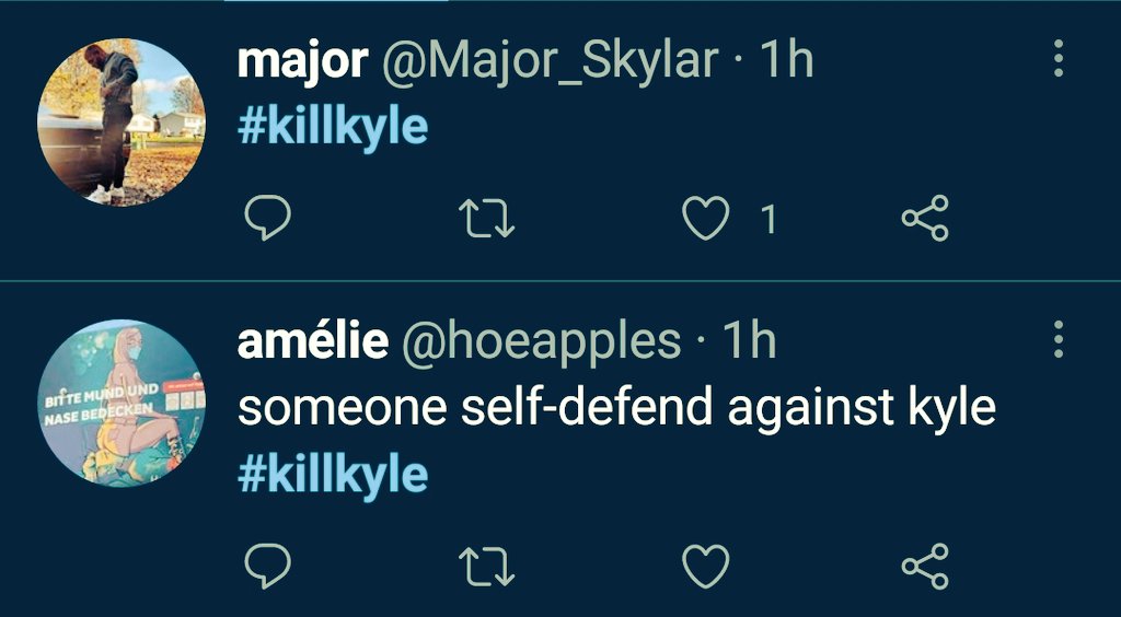 1st5d's tweet image. Would love to know if people are being paid to tweet #KillKyle

Who&apos;s behind these profiles?

Worth investigating imo
⬇️⬇️
@KenoshaPolice @wistatepatrol
@Kenosha_News @KenoshaCounty
@FBI @FBIMilwaukee @JackPosobiec 
#KyleRittenhouse #KyleRittenhouseTrial
#KyleRittenhouseVerdict