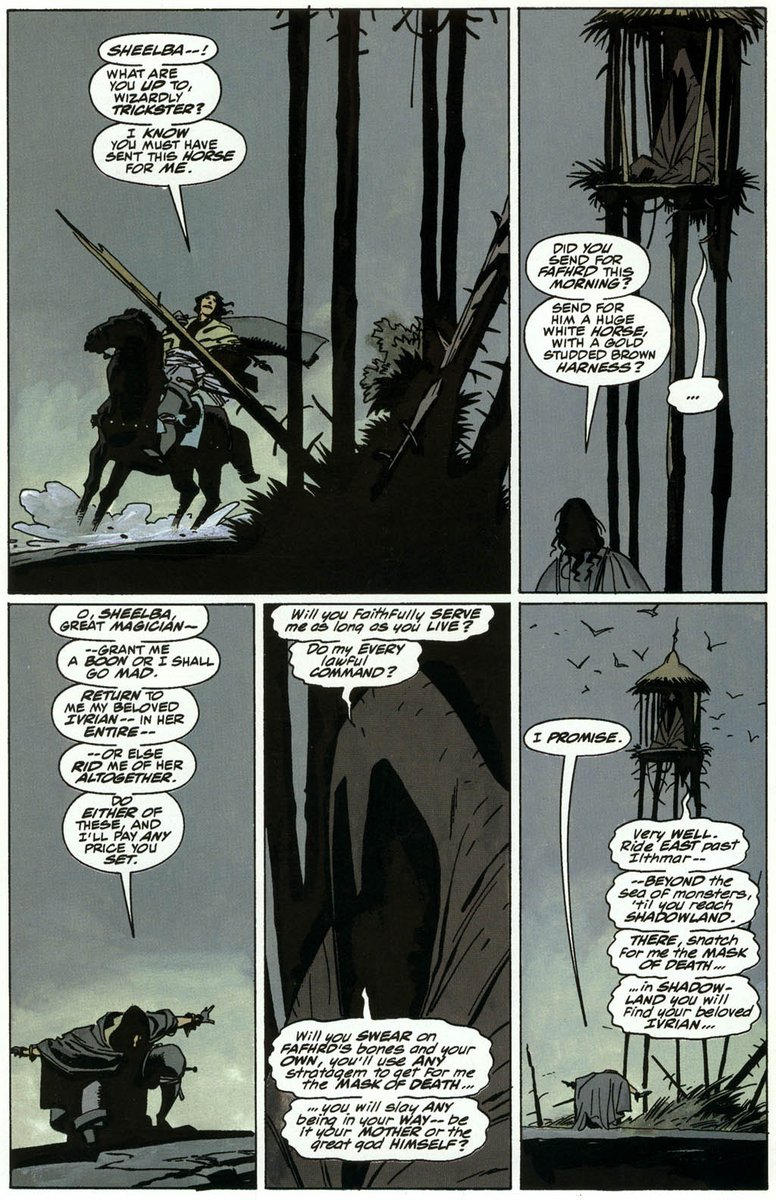Distracting myself by looking at the beautiful work by @artofmmignola Williamson and Van Valkenburgh from Fafhrd and the Gray Mouser
