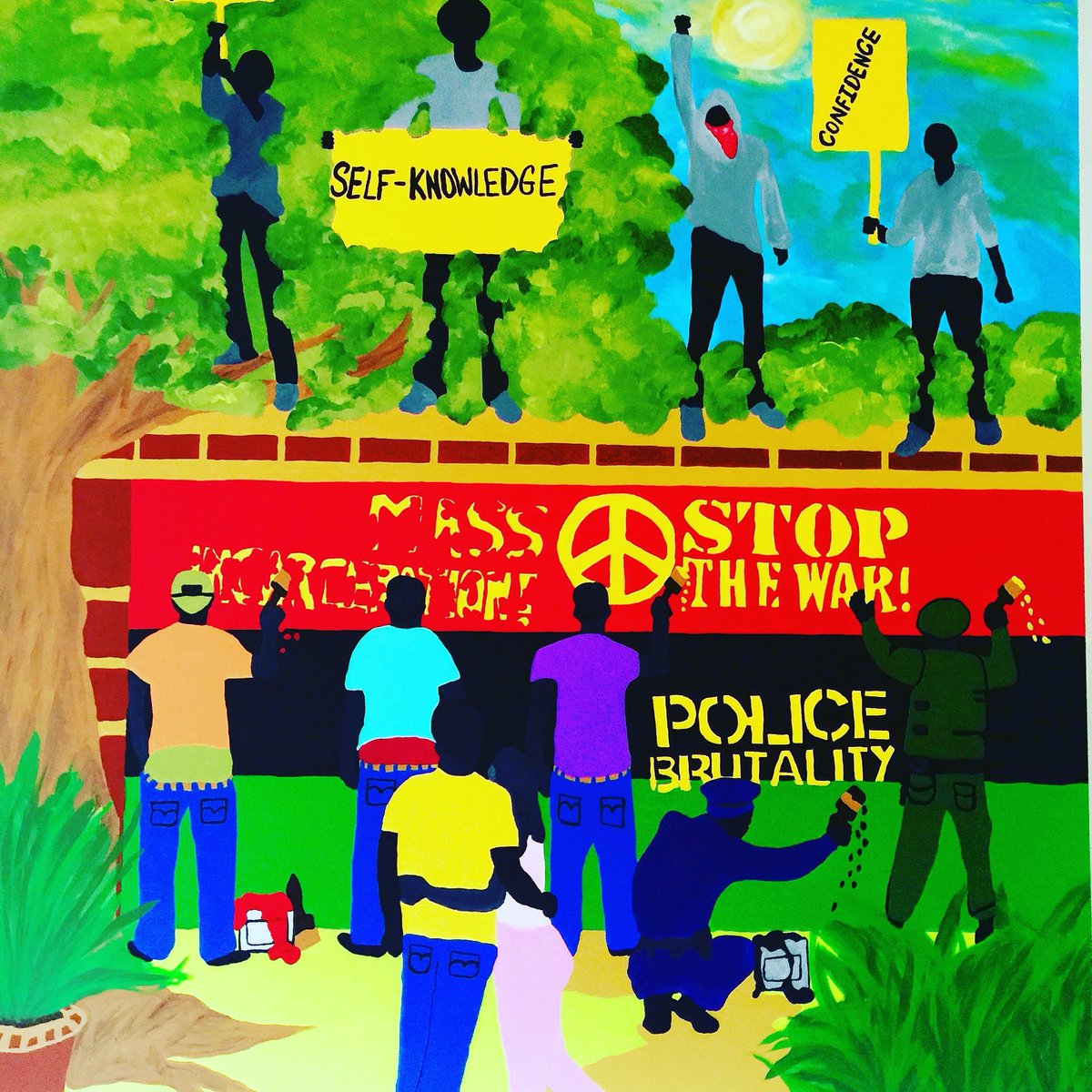 JFeltenGreen's tweet photo. No justice, no peace! #KyleRittenhouse #KyleRittenhouseTrial #KyleRittenhouseIsGuilty #africanamericanart #NoJusticeNoPeace #painting https://t.co/QVRm5Y2UPH