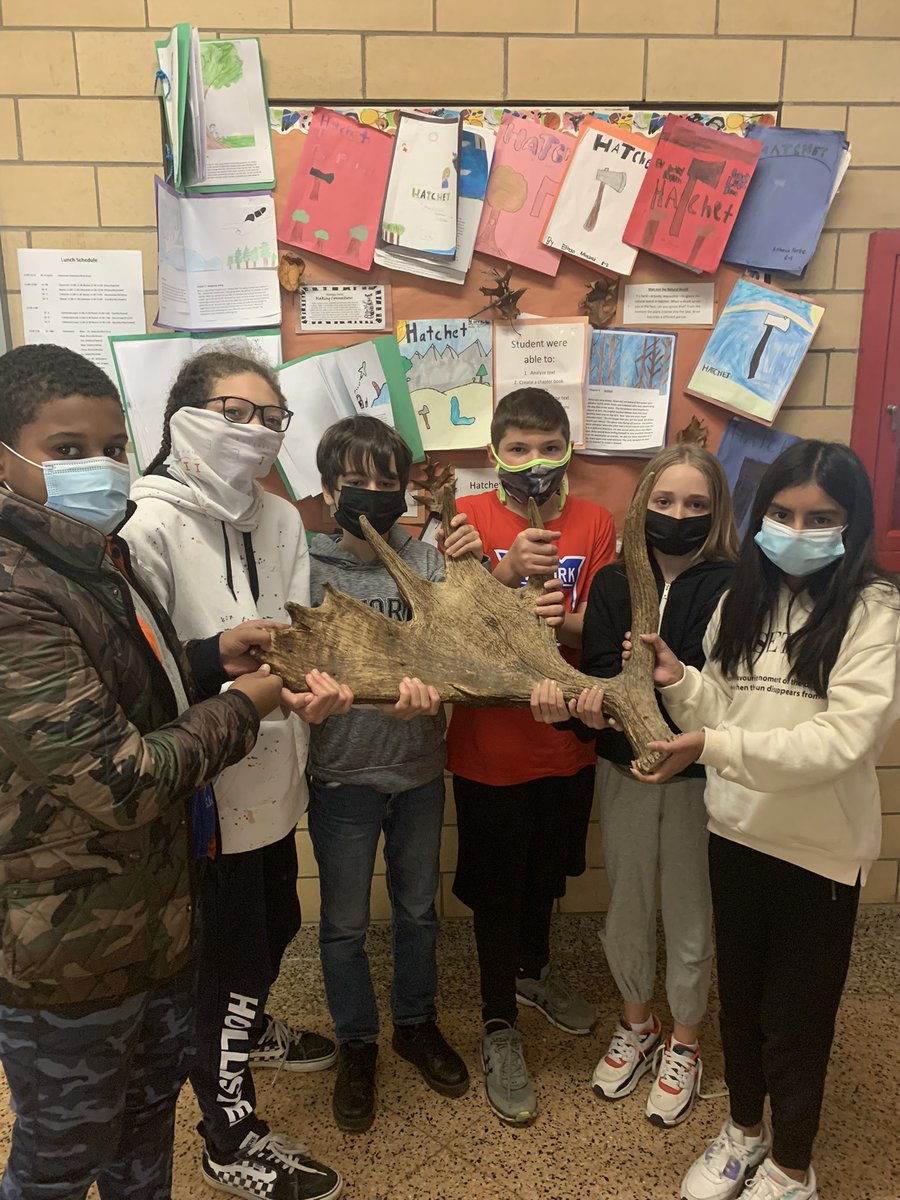 pulaski26's tweet photo. Six grade just finished reading a survival story Hatchet by Gary Paulsen. We created our own abridged version of the novel highlighting important events in the story.  #YPS #MrThomas #NovelStudy #PulaskiStrong https://t.co/AO0Tz7ONJ2