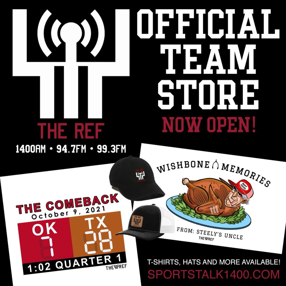 KREFsports's tweet photo. The REF store is live!!
Get Uncle’s Thanksgiving shirt l, the comeback vs Texas, hats and much more.
Visit https://t.co/d8gOi1trNI and click on the store graphic on the top left.
#refgear https://t.co/Do4R0xwlf2