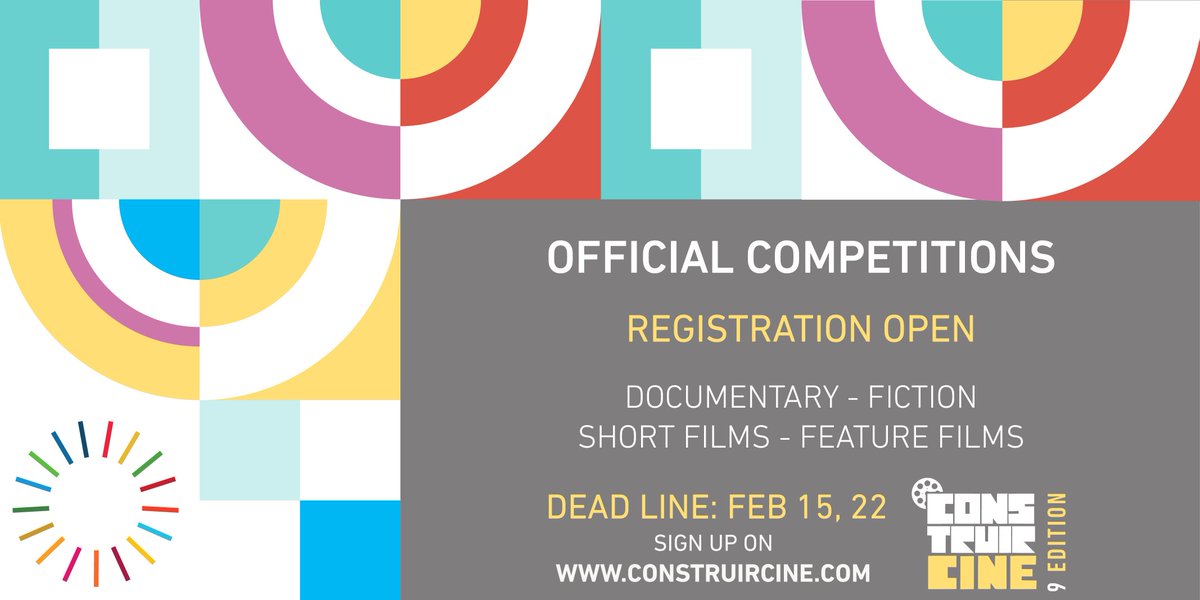 ConstruirCine's tweet photo. OPEN CALL FOR OFFICIAL COMPETITIONS 2022
Registrations for the official competitions of #edition9 are now open.
🗓️Submit your film. Deadline 15 FEB 2022!
More info and registration at https://t.co/ahxmJ3HpR4 (Link in bio)
- Via @Festhome and @Filmfreeway - https://t.co/7p1hG4dkET