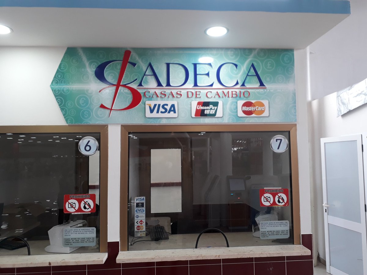 JoaqunAlonsoVa3's tweet photo. 110 oficinas de CADECA en todo el país ya Vende Tarjetas Prepago en MLC a viajeros. Aeropuertos, Hoteles y otras Casas de Cambio.@cadecaoficial @BancoCentralCub @Bandec97 https://t.co/z9xVH79UBM